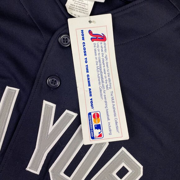 New York Yankees Baseball Jersey Men's Medium Majestic Cool Base Authentic Black - Picture 7 of 14